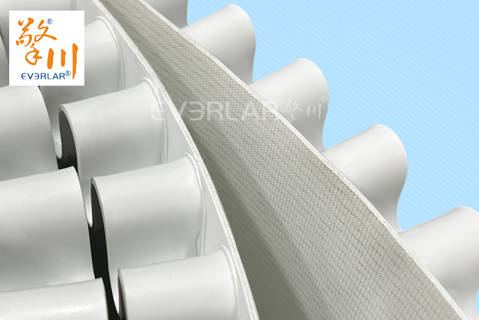 白色PU輸送帶加裙邊耐磨耐磨食品級行業(yè)傳送帶聚氨酯皮帶定制