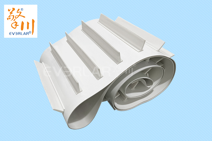 食品級(jí)白色PU輸送帶加擋板防滑落耐磨食品包裝分揀線(xiàn)傳送帶定制