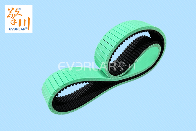 橡膠同步帶加綠色發(fā)泡膠防滑低噪音食品包裝傳動(dòng)帶齒形帶定制