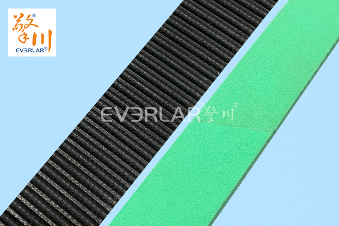 橡膠同步帶加綠色發(fā)泡膠防滑低噪音食品包裝傳動(dòng)帶齒形帶定制