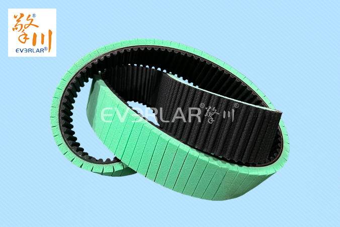 橡膠同步帶加綠色發(fā)泡膠防滑低噪音食品包裝傳動(dòng)帶齒形帶定制